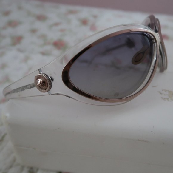 Authentic Balenciaga BAL 0002/S 85-15 Silver/Clear Monogram Wrap Sunglasses - Picture 1 of 6